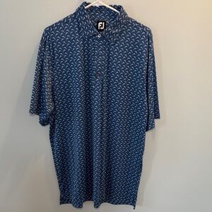 FootJoy Navy Patterned Polo Shirt